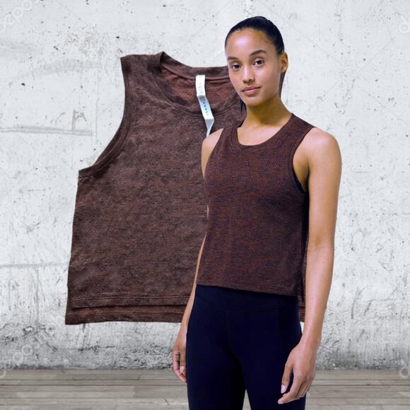 👀Lululemon Train To Be Tank in Camo Dark Terracotta (Brown) Black - Picture 1 of 7